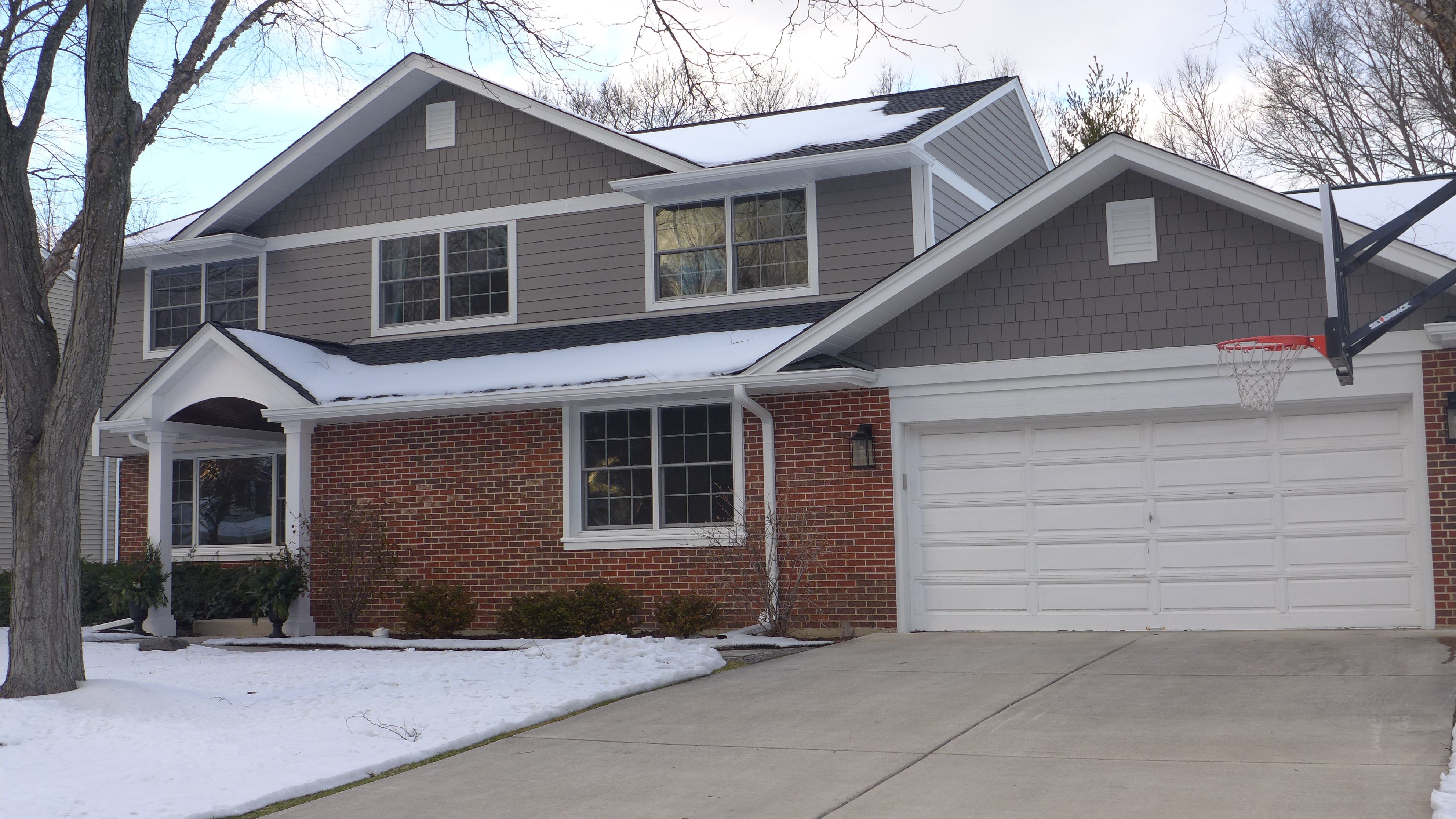 James Hardie Aged Pewter Shingles James Hardie Siding In Aged Pewter with Arctic White Trim