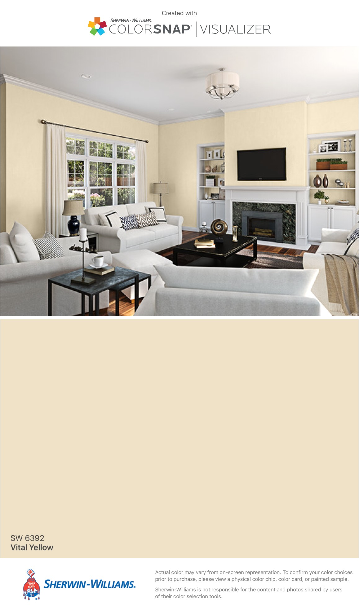 i found this color with colorsnapa visualizer for iphone by sherwin williams vital yellow sw 6392