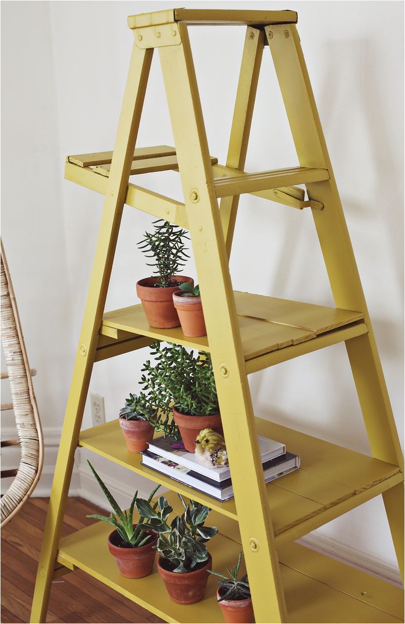 diy ladder display shelves i love this cute idea for a covered porch screened in porch reading nook or bath to hold extra towels soaps etc