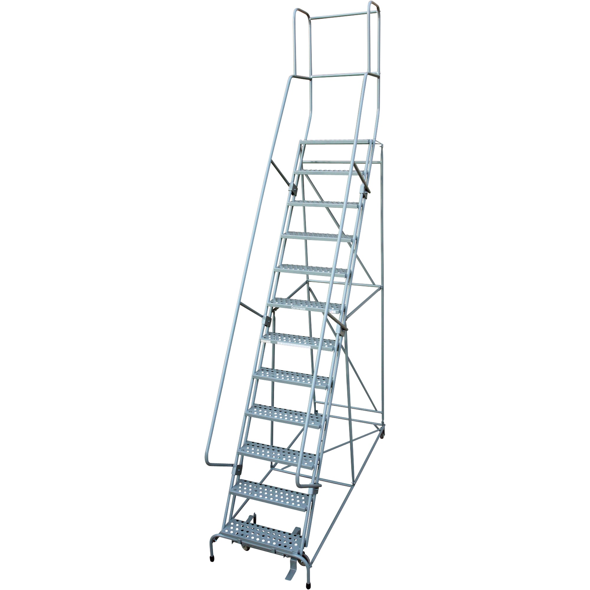 cotterman rolling steel ladder 450 lb capacity 12 step ladder