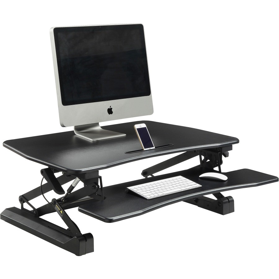 Lorell Llr 99553 Sit-to-stand Gas Lift Desk Riser Black Lorell Gas Lift Monitor Riser Rrofficesolutions Com