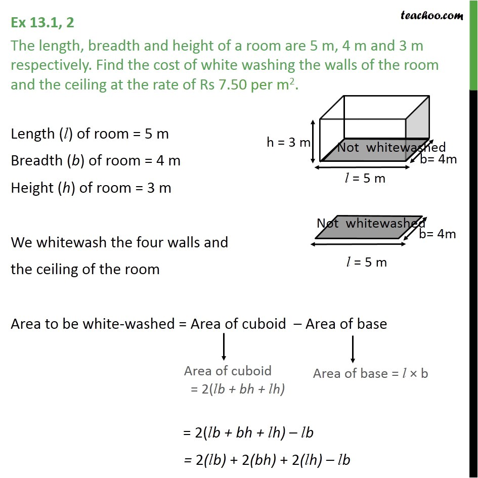 ex 13 1 2 the length breadth and height of a room are