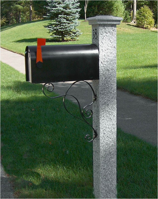 granite posts mailbox lantern