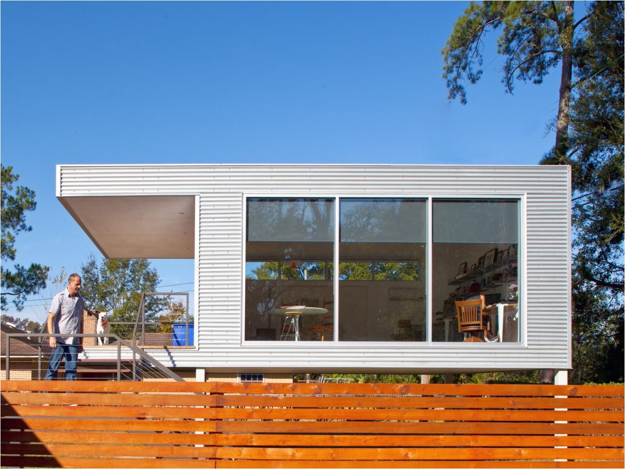 mid century modern prefab addition pictures