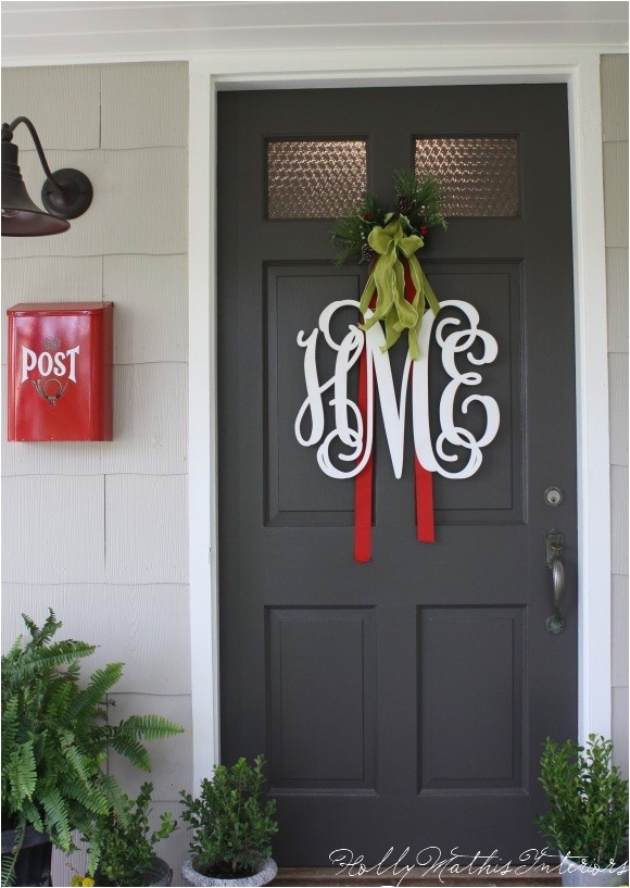 Monogram Front Door Decoration A Proper Monogram Christmas Chatter Holly Mathis Interiors
