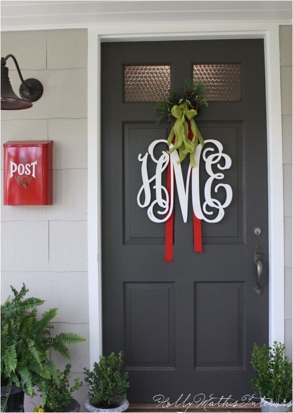 Monogram Front Door Hanger A Proper Monogram Christmas Chatter Holly Mathis Interiors