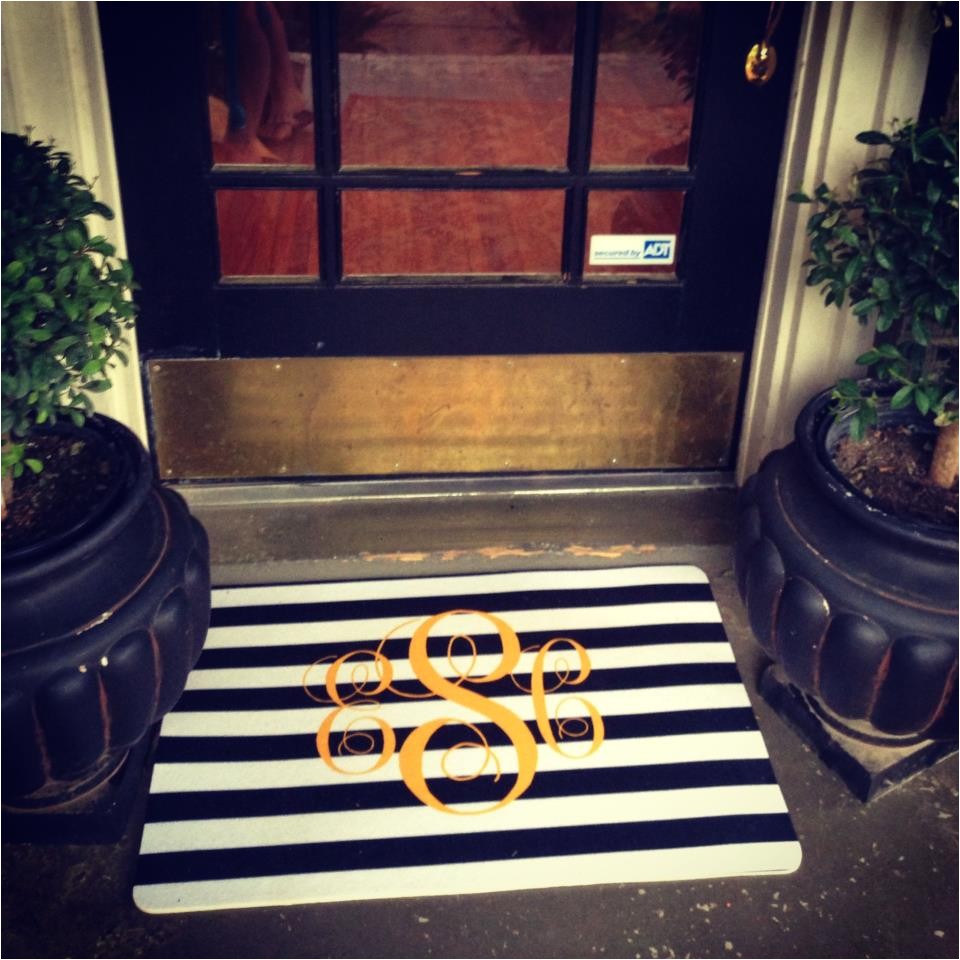 Monogram Front Door Mat Miss Em Prints