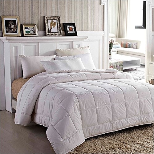 Most Fluffy Down Alternative Comforter Amor Amore White soft Fluffy Reversible solid Beding