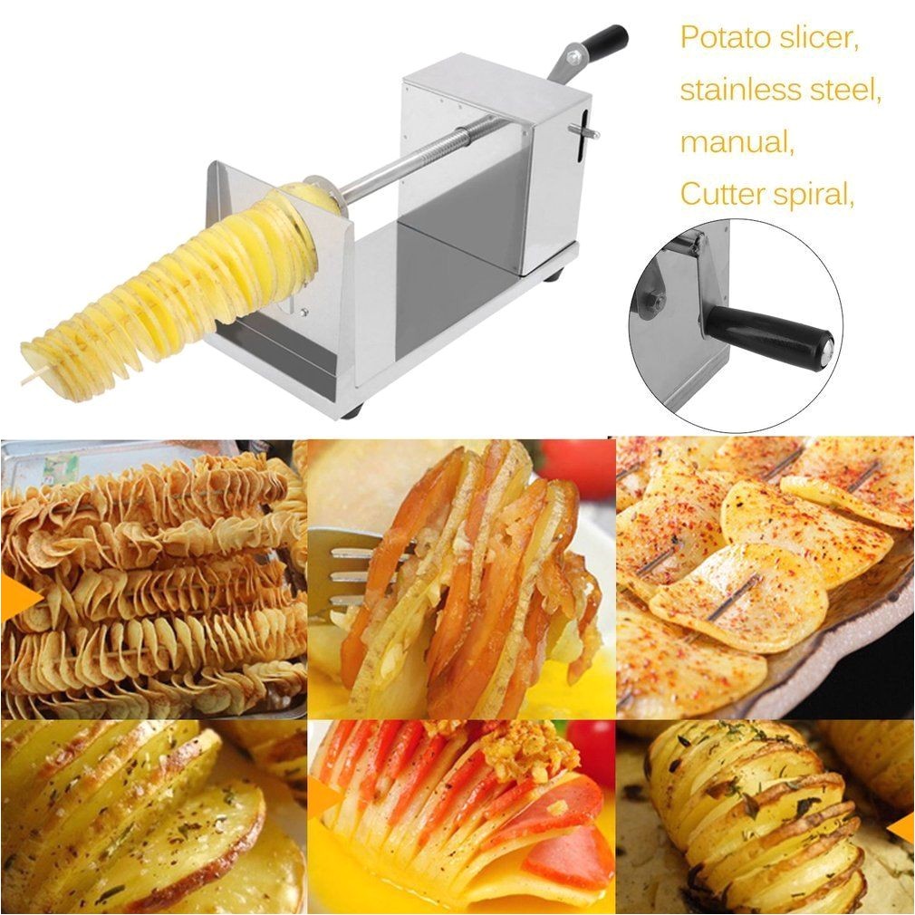 manual cutter twisted spiral slicer potato french fry vegetable nontoxic kitchen