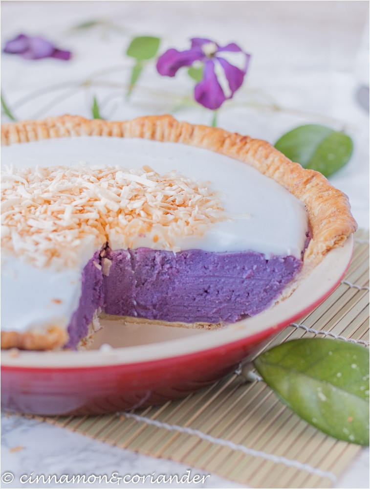 purple sweet potato pie haupia coconut topping