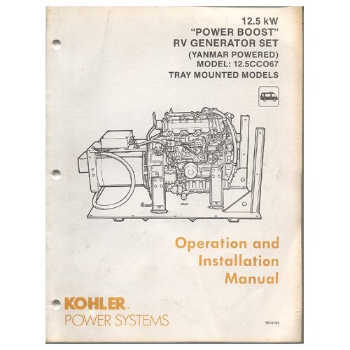 original 1991 kohler operation manual 125 kw