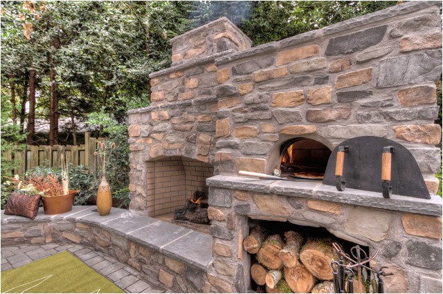 outdoor fireplace and pizza oven combination 2