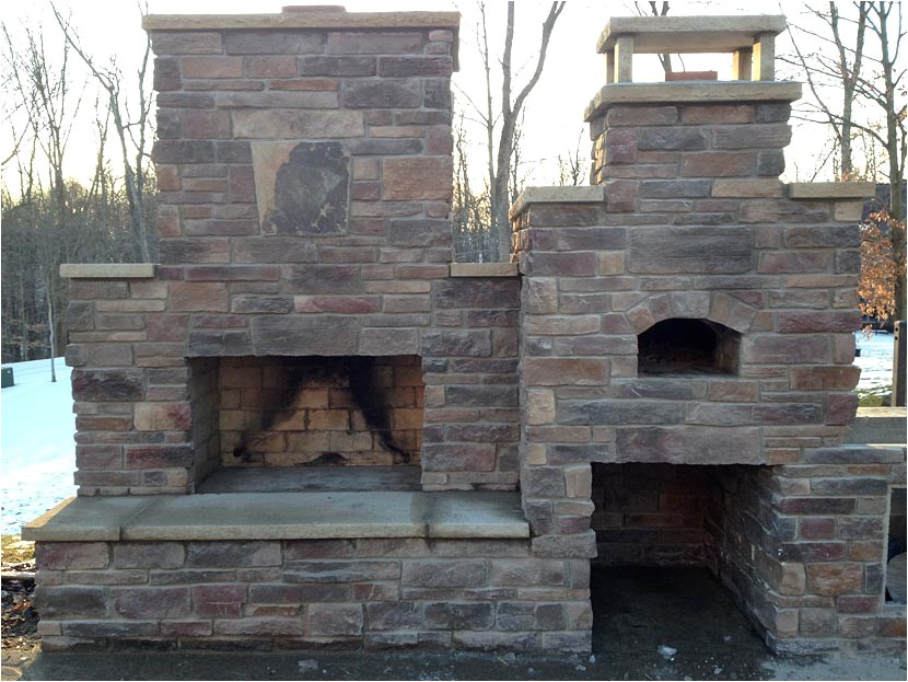 outdoor fireplace pizza oven combo