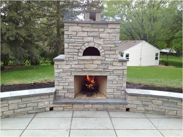 Outdoor Fireplace and Pizza Oven Combination Plans Outdoor Fondulac Stone Fireplace and Pizza Oven In St