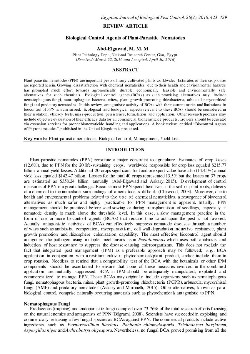 pdf factors affecting commercial success of biocontrol agents of phytonematodes
