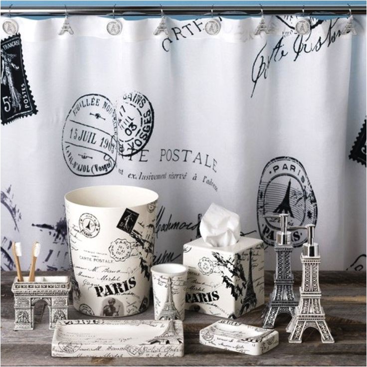 Paris themed Bathroom Set Paris Shower Curtain and Accessories Mom Pinterest