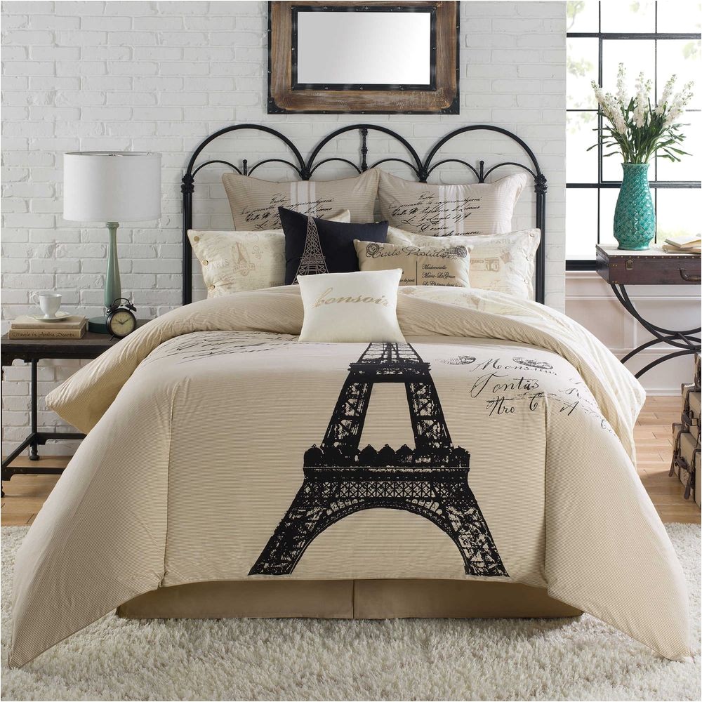 Paris themed Bedding Bed Bath and Beyond 7 Pc Anthology Paris Full Queen Comforter Set Eiffel tower