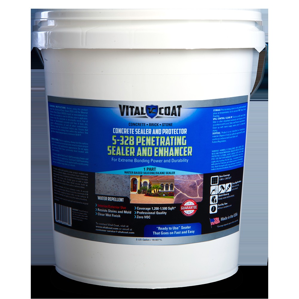 Penetrating Concrete Sealer Reviews S 328 Penetrating Sealer and Enhancer 5 Gallon Vital