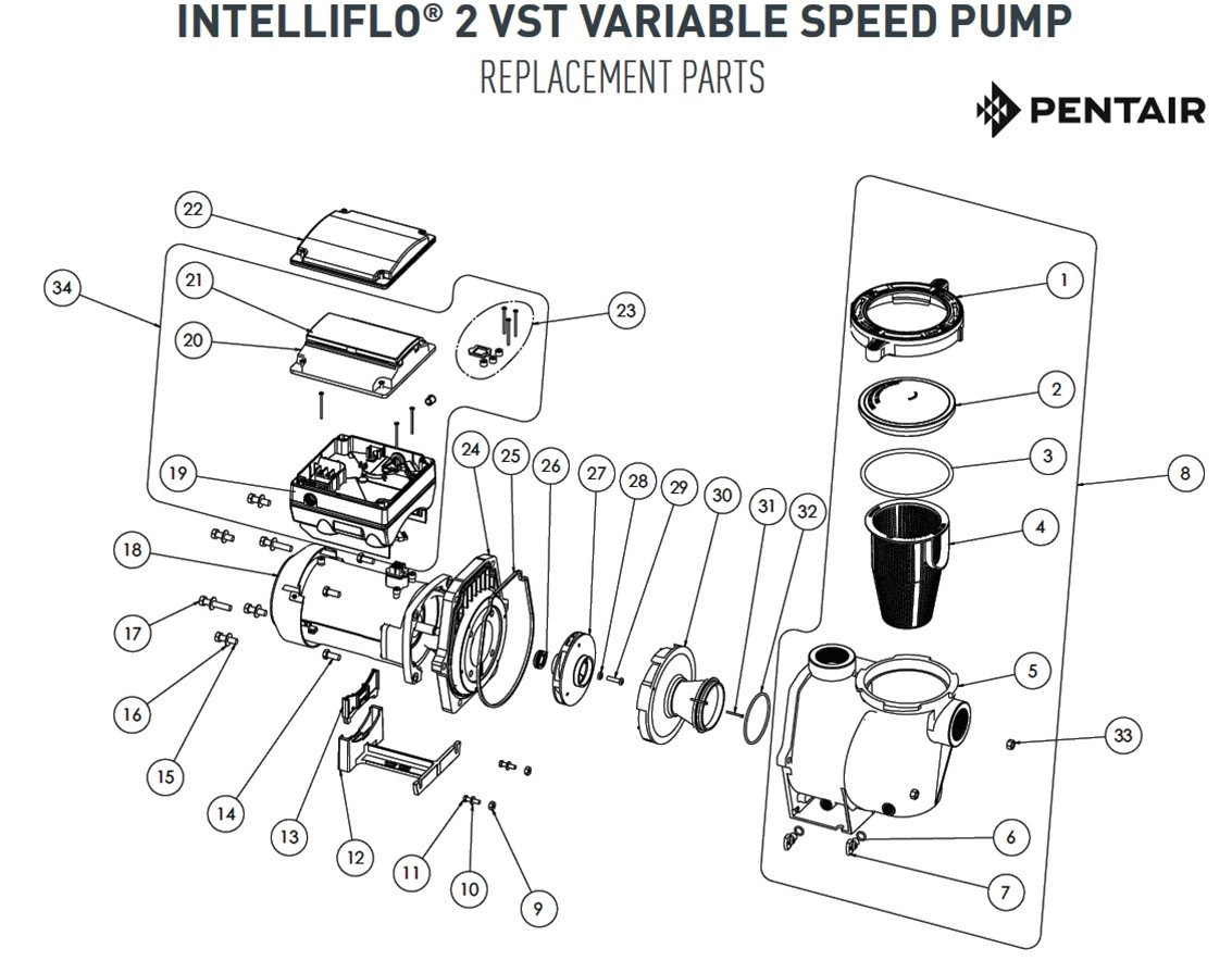 intelliflo 2 vst variable speed pump parts