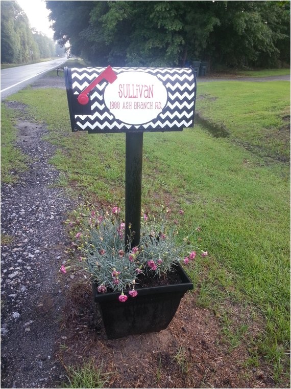 Personalized Magnetic Mailbox Covers Personalized Chevron Magnetic Mailbox Cover Black and White