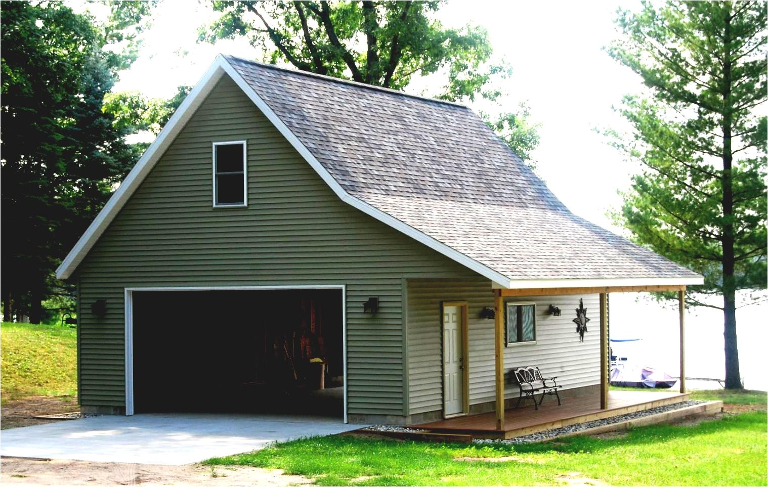 pole barn garage with apa loft apartment house plan drive