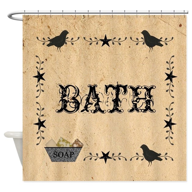 Primitive Bathroom Shower Curtains Primitive Bath Shower Curtain by Mousefx