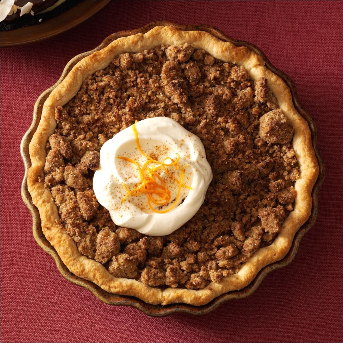 orange sweet potato pie with ginger streusel recipe flecks of orange zest add a pleasant texture and zip to this classic sweet potato pie