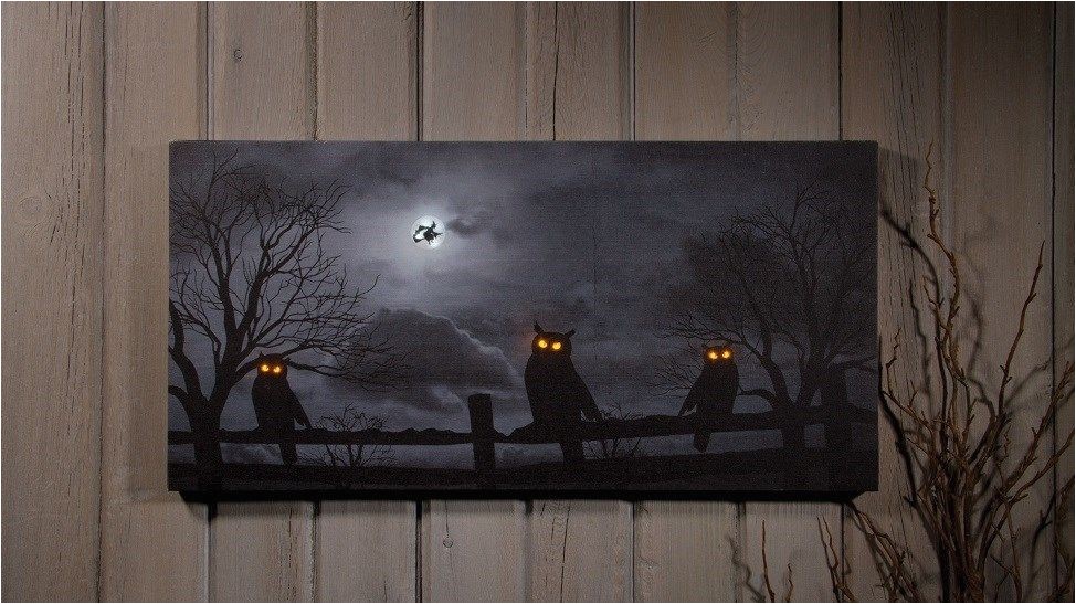 Radiance Flickering Light Canvas Halloween Owl O Ween Night Radiance Lighted Canvas Halloween X46568