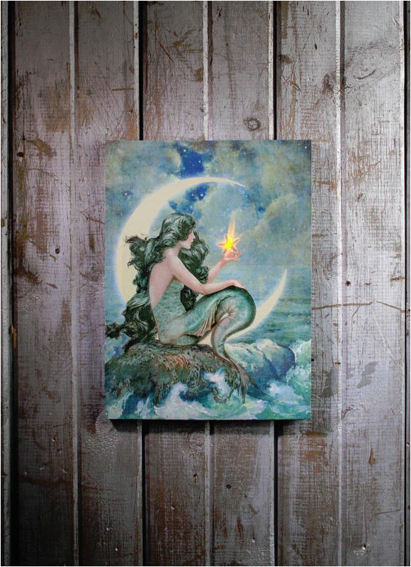 Radiance Flickering Light Canvas Mermaid Mermaid with Flickering Light Radiance Lighted Canvas Wall