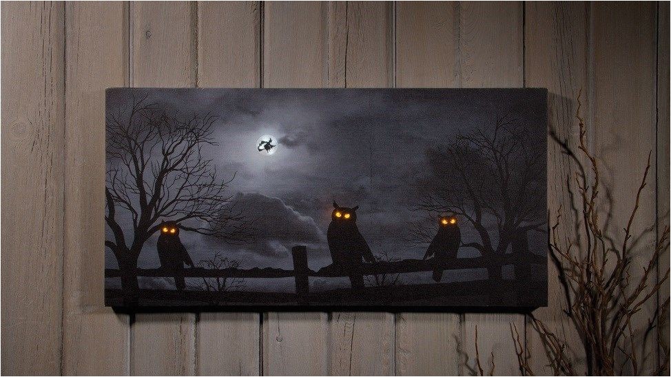 Radiance Lighted Canvas Flickering Light Canvas Owl O Ween Night Radiance Lighted Canvas Halloween X46568