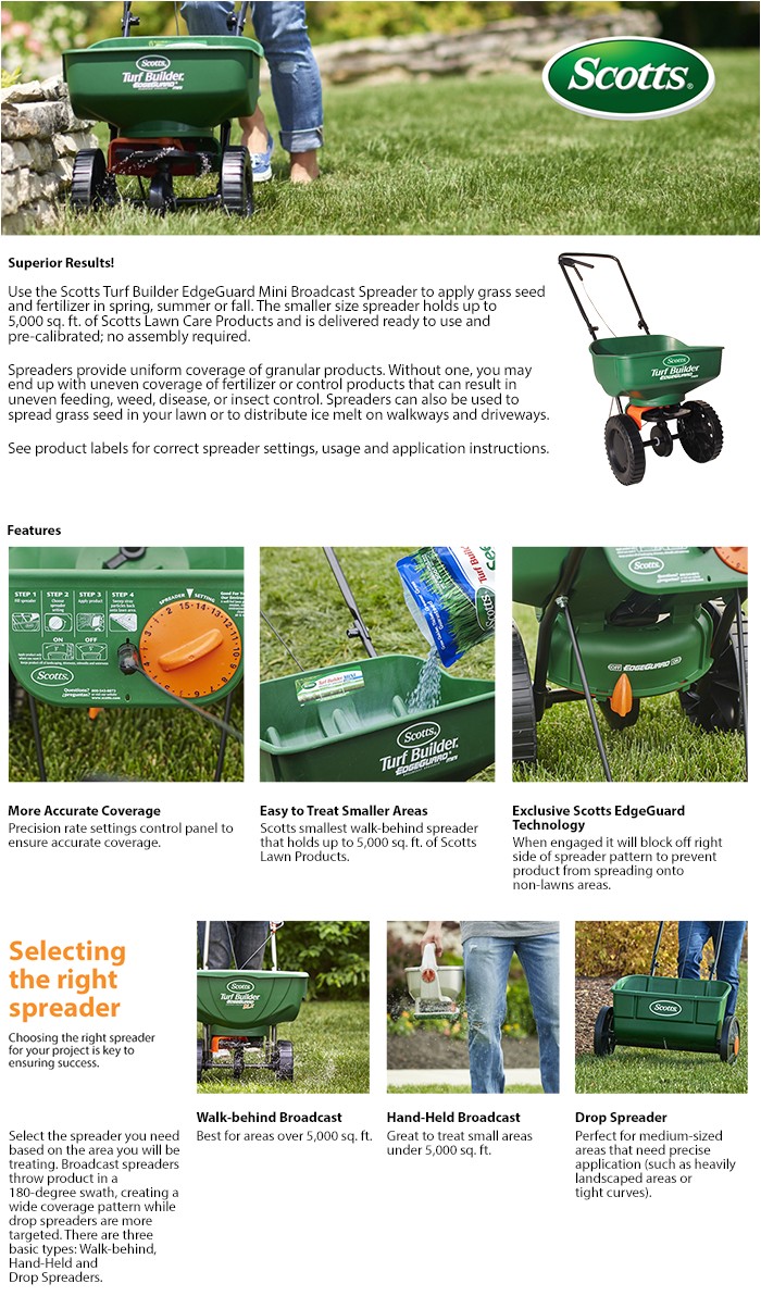 scotts edgeguard spreader settings chart