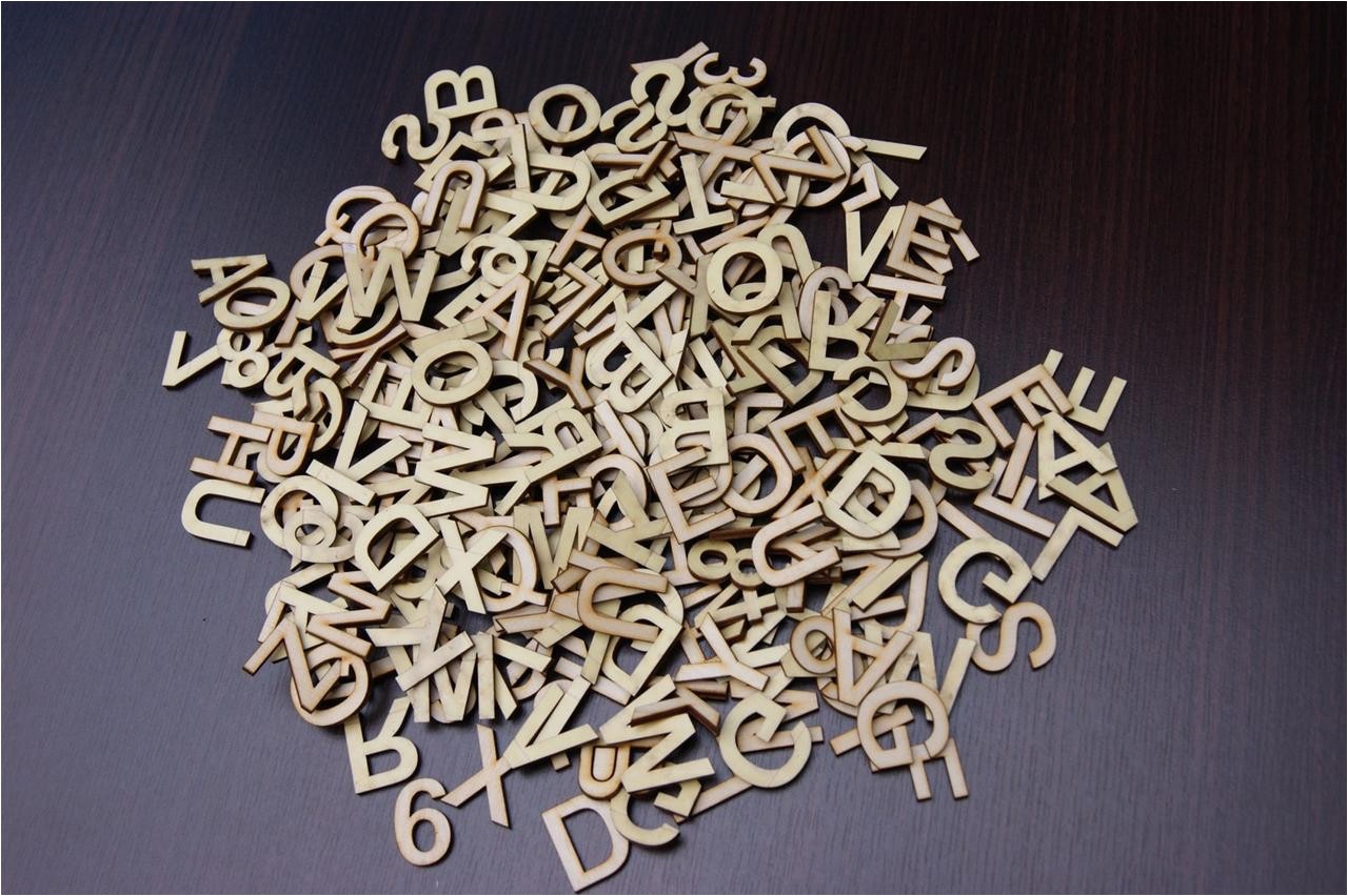 Small Metal Letters for Crafts 250 3cm Plain Wooden Small Letter Digits Adhesive