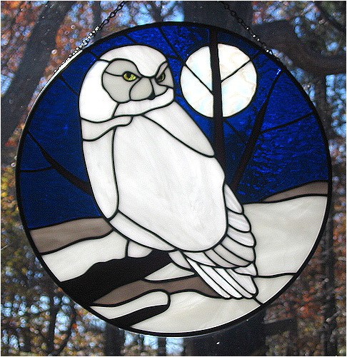 Snowy Owl Stained Glass Patterns Stained Glass Snowy Owl Suncatcher Explore