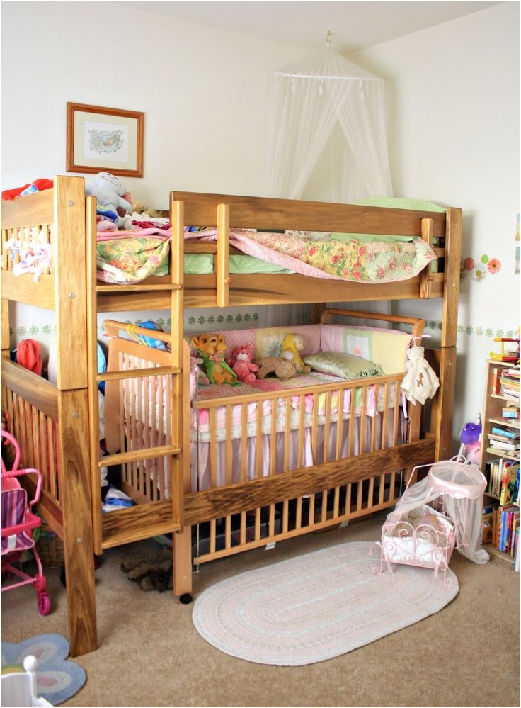 toddler bunk bed with crib