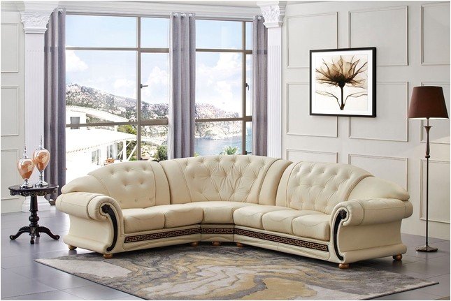 Versace Living Room Set Beige Cream Italian Leather sofa Leather sofas Ebay Secelectro