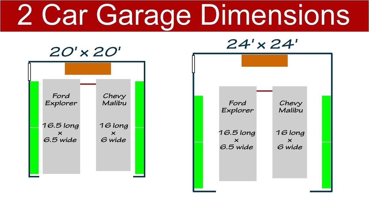 What is the Size Of A Two Car Garage Ideal 2 Car Garage Dimensions Youtube