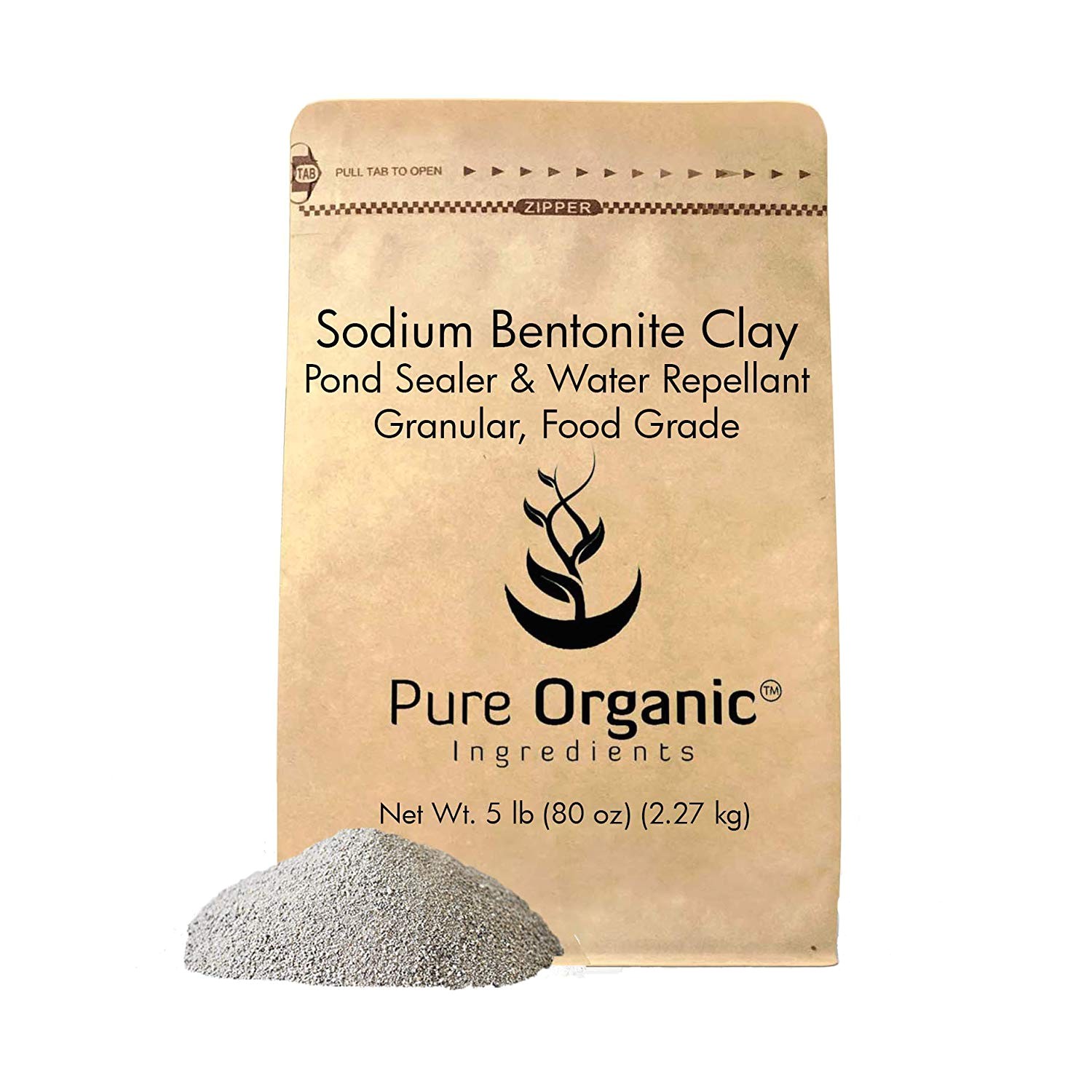 amazon com granular sodium bentonite clay 5 lb 80 oz by pure organic ingredients eco friendly packaging for pond sealing garden outdoor