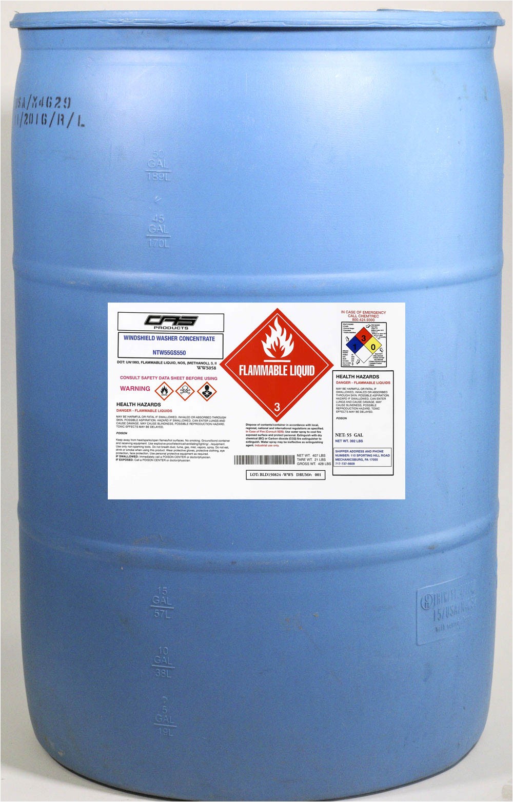 55gs559 windshield wash fluid 55 gallon wws059 concentrate flammable