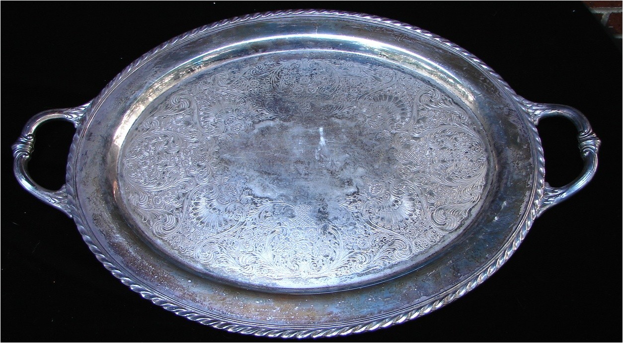 antique wm rogers 480 silverplate platter tray