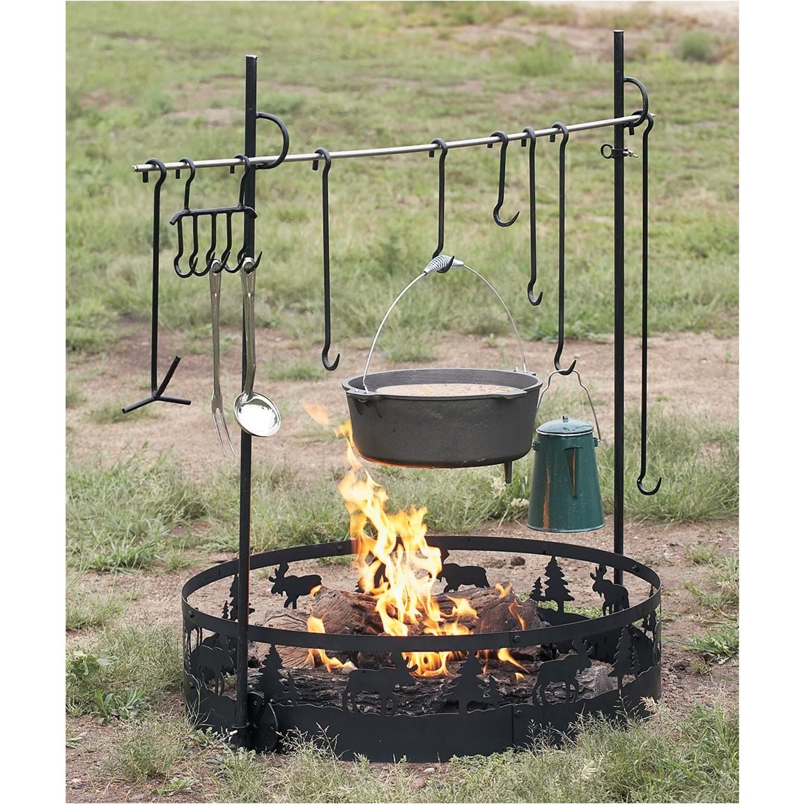 Wrought Iron Campfire Cooking Equipment Guide Gear Campfire Cook Set 126555 Cookware