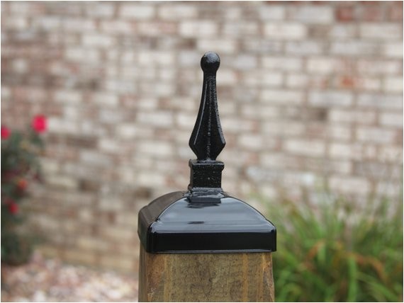 small quad spear fence post cap wrought