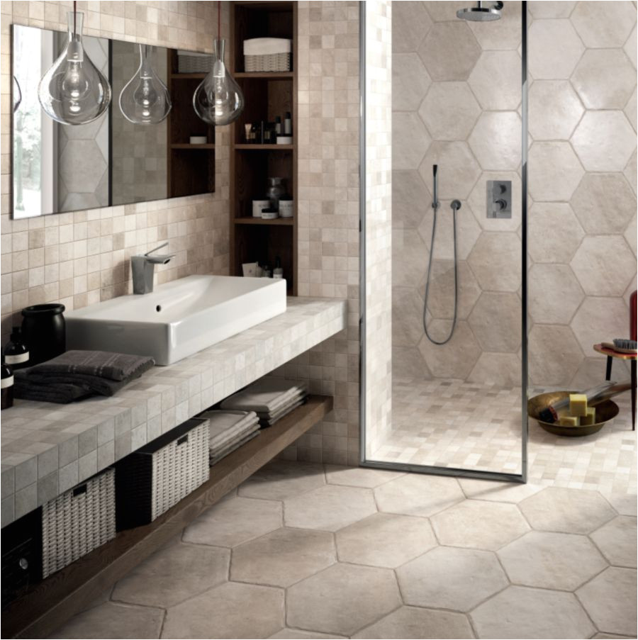 large hexagonal tile in bathroom and shower 56a4a09d3df78cf772835158 jpg