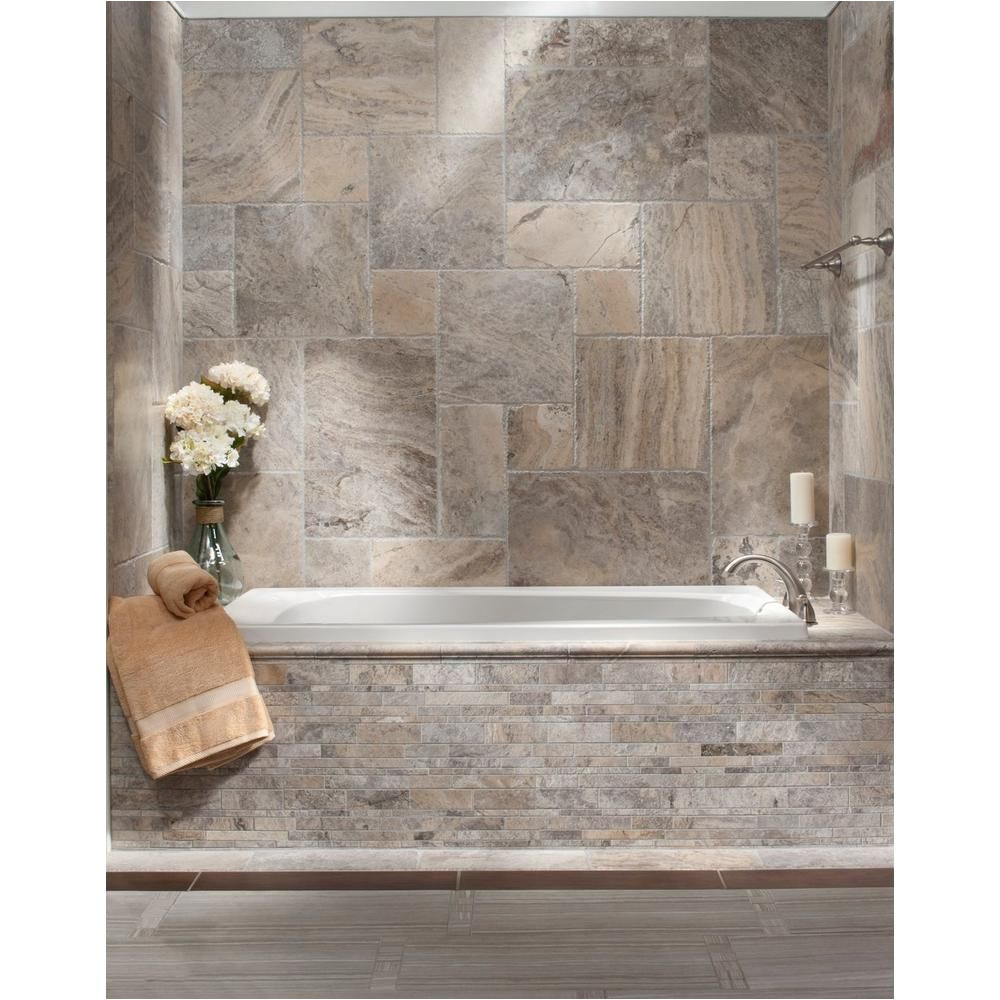 argento brushed travertine tile 16in x 16in 922101293 floor and decor pattern for kitchen floor mosaic for backsplash