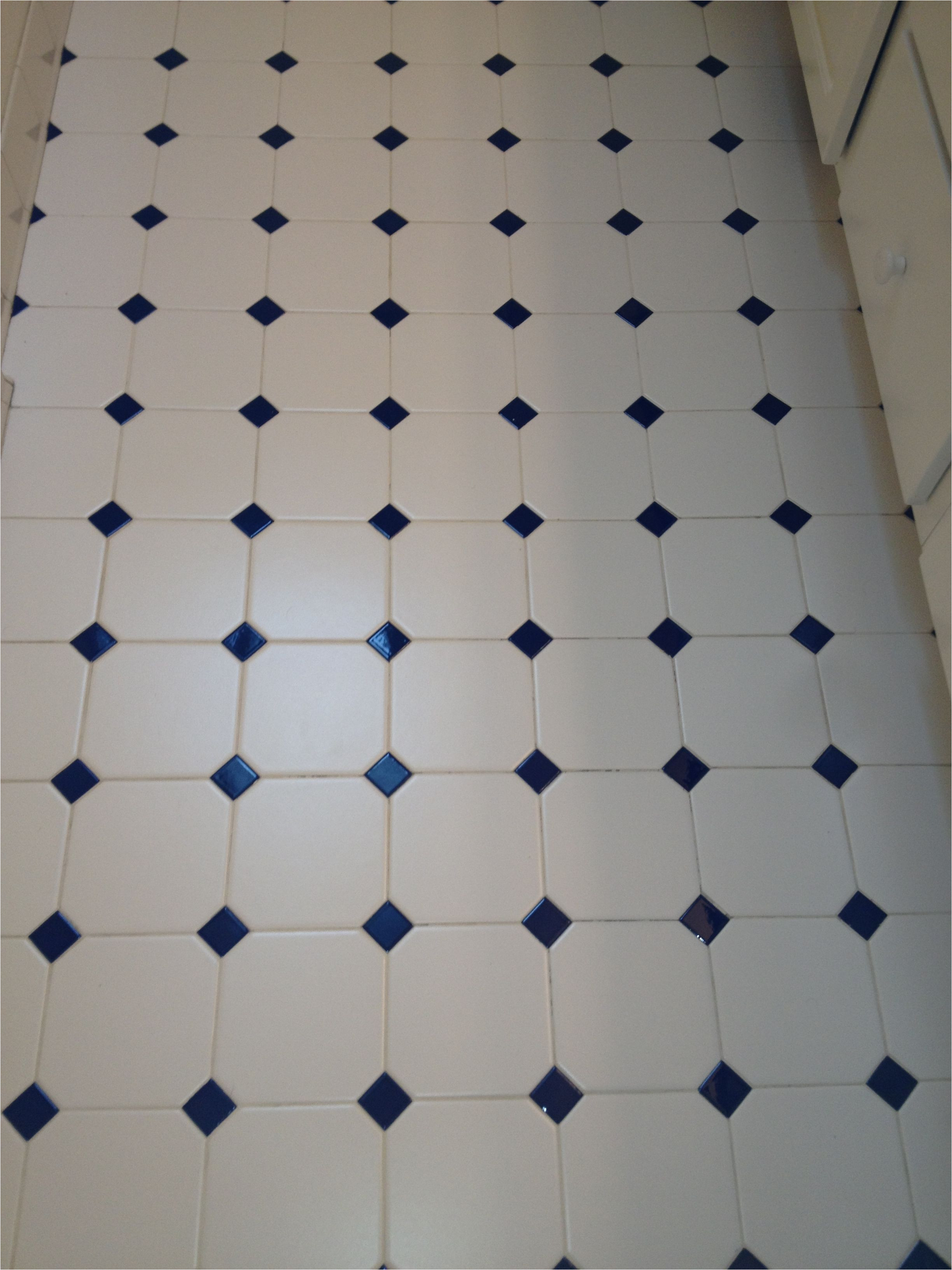 white and cobalt blue tile