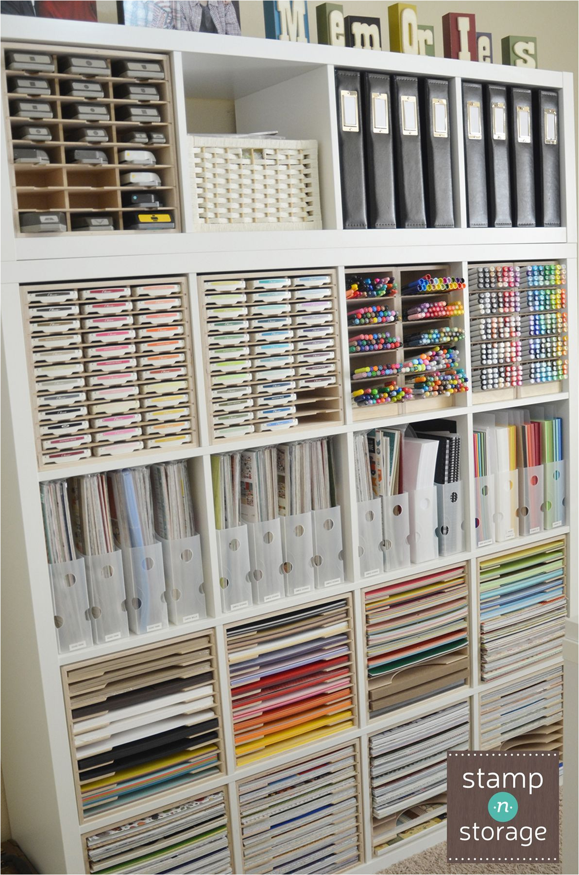 paper craft storage in ikea shelving