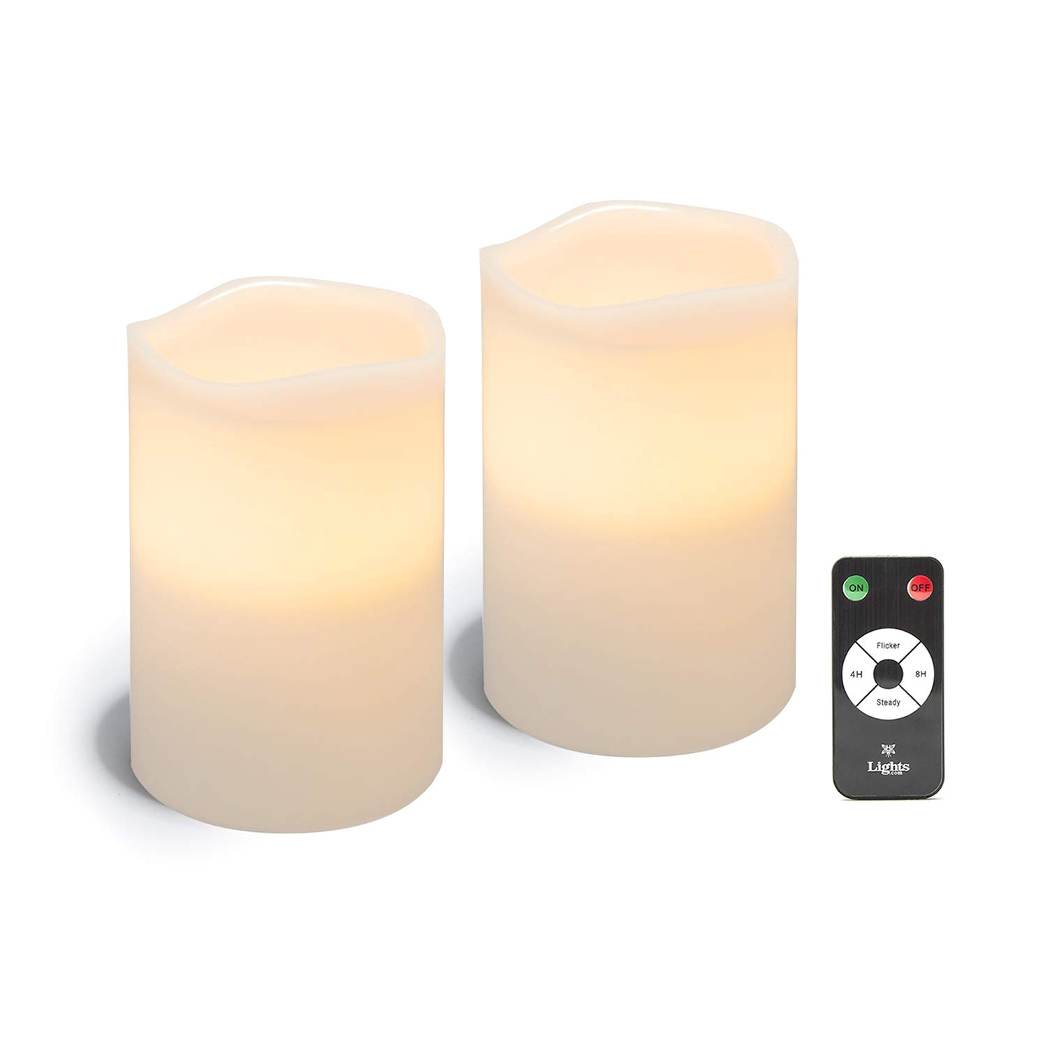 get quotations a white led flameless pillar candles 2 pack 4 x 6 wax candle