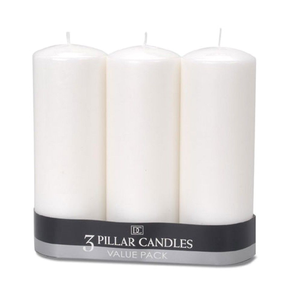 3×6 Ivory Pillar Candles Bulk White Unscented Pillar Candles 3 X 8 3 Per Pack D1162 92 3×8