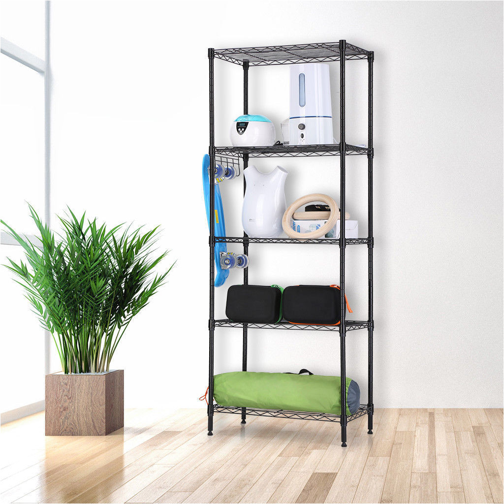 zimtown wire shelving 5 tier metal storage rack shelf 5 shelf shelves unit kitchen walmart com