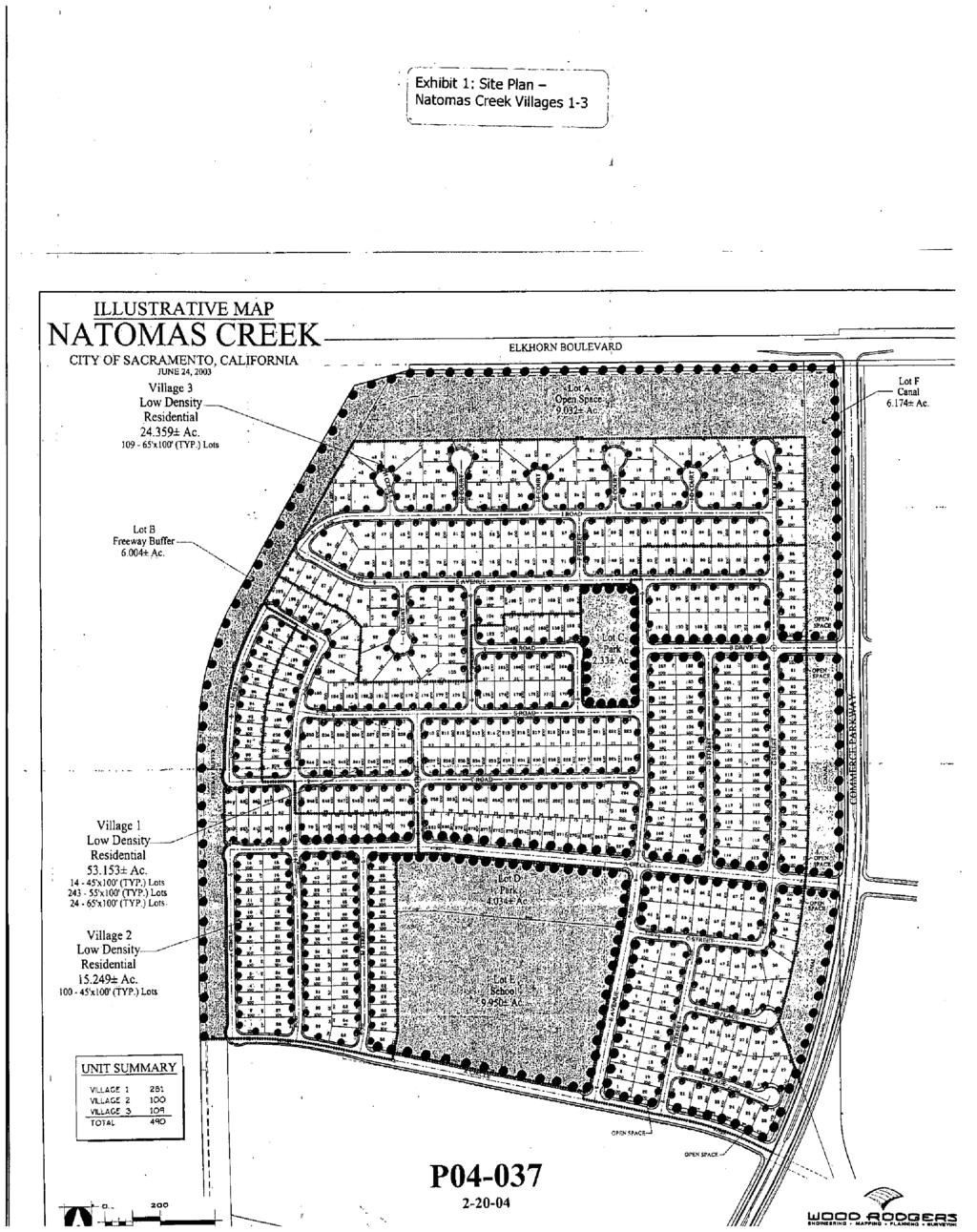 exhibit 1 site plan natomas creek villages 1 3 llustratve map natomas creek cty