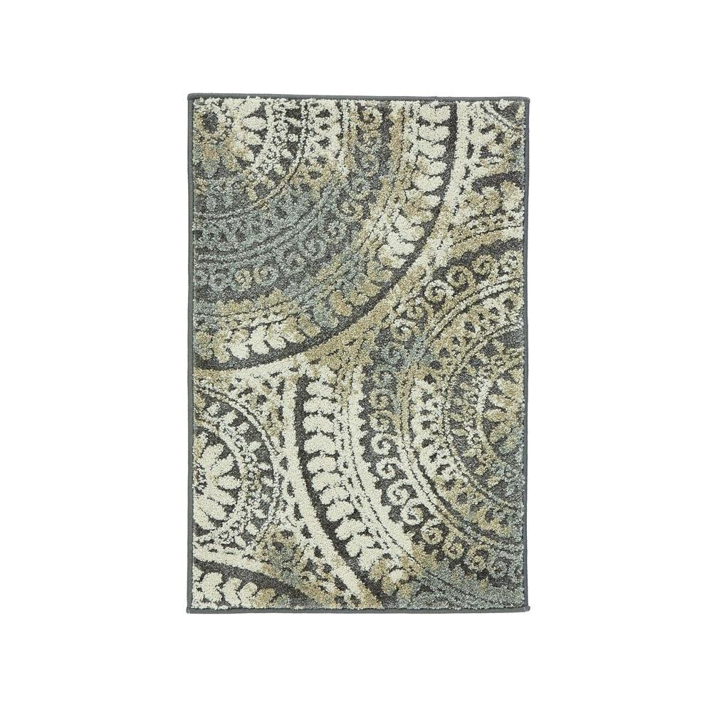 spiral medallion gray 3 ft x 5 ft area rug